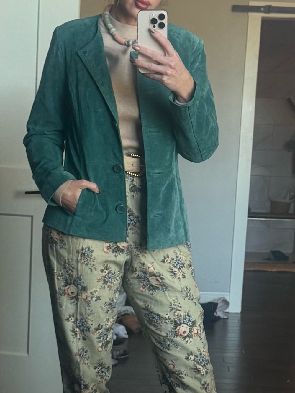 Coldwater Creek Teal Suede Jacket
